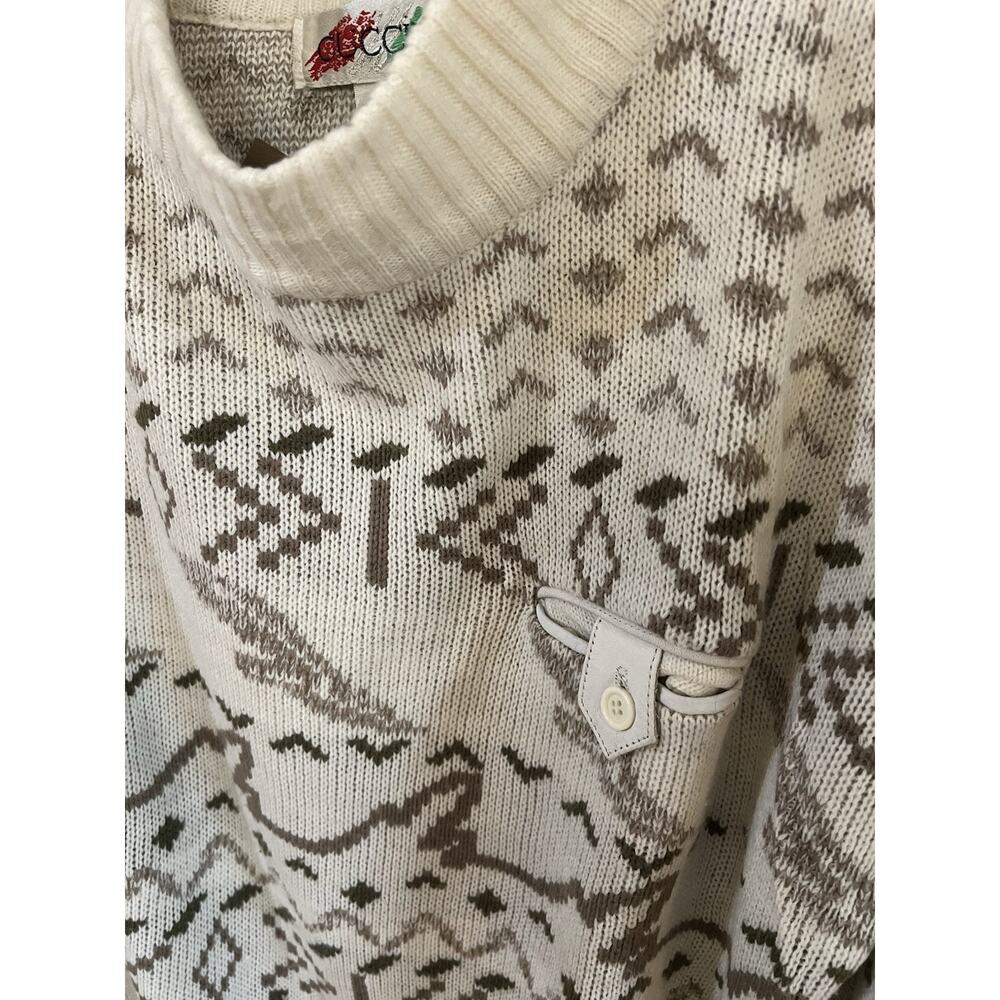 American Vintage 80s 90s Sweater M Streetwear Hip Hop Dad Geometric Grandpacore - Picture 7 of 9